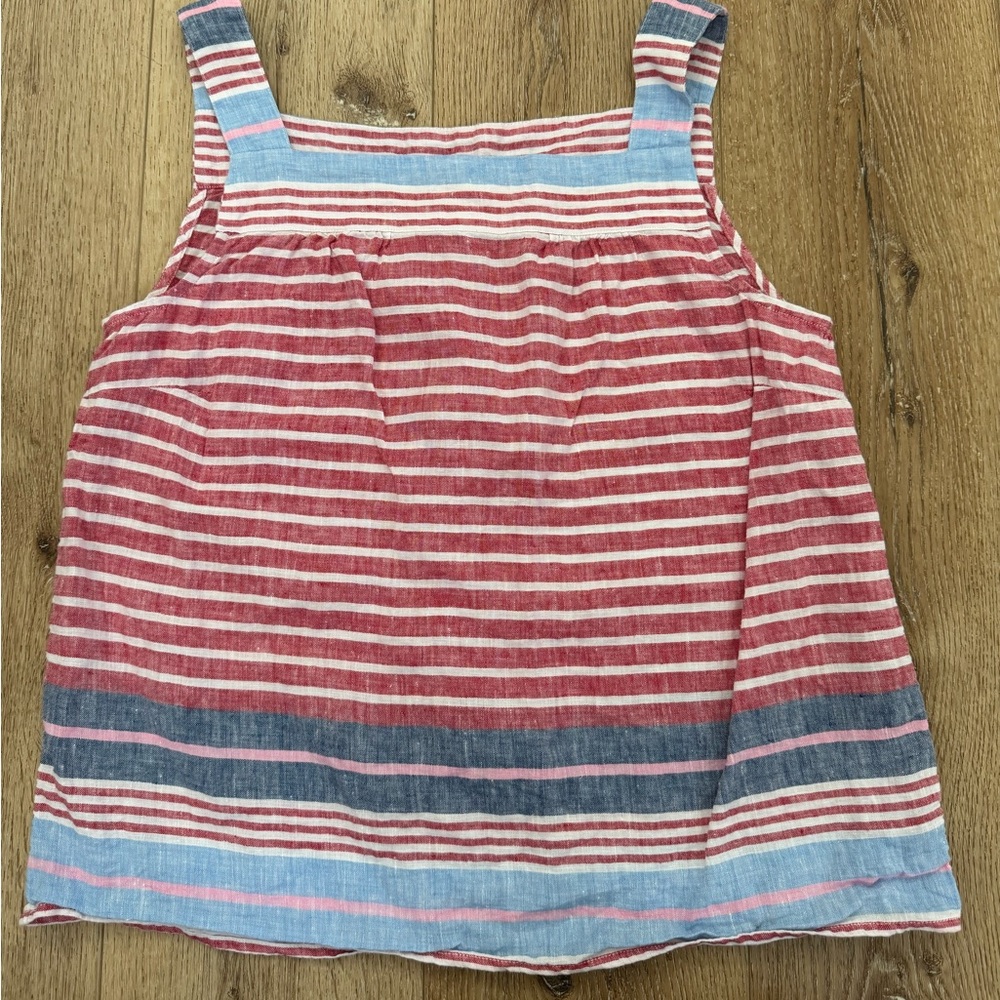 Talbots linen Striped Red and Blue tank